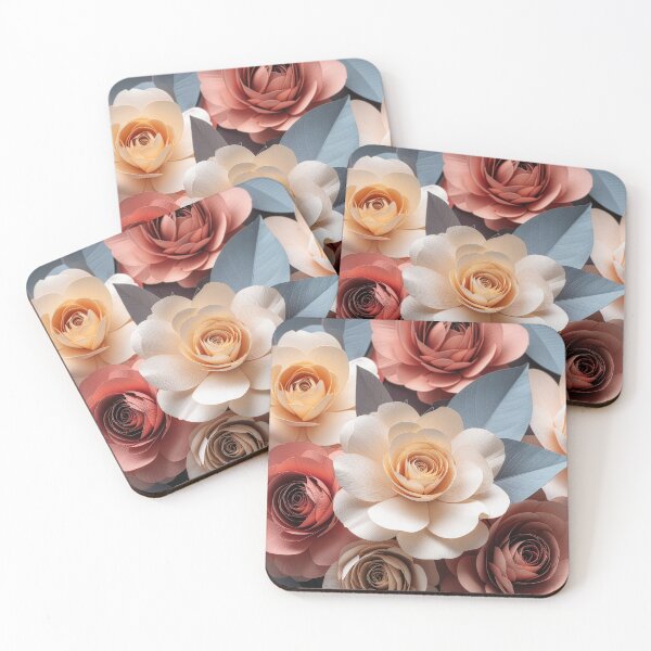 Item preview, Modern Paper Cut Rose Floral Illustration designed and sold by Rutvain.