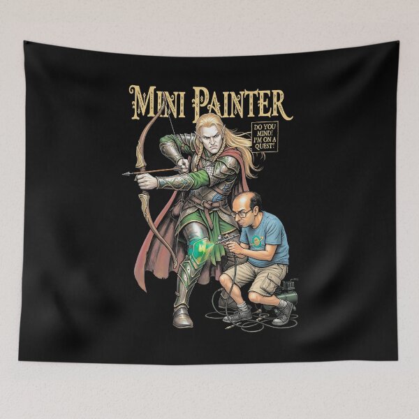 Item preview, Fantasy Miniature Painter Elf Funny Airbrush Painting RPG designed and sold by GrandeDuc.