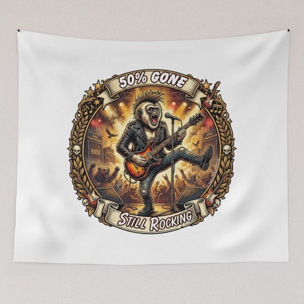 Item preview, Funny Monkey Gift - Endangered Gibbon Rock Star T-Shirt - 50% Gone In 45 Years - Wildlife Humor - Animal Lover Gift designed and sold by Nature & Moustaches.