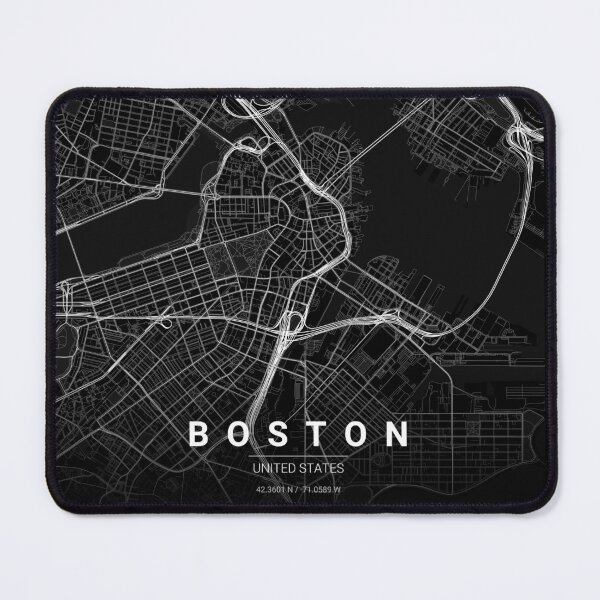 Item preview, Boston, United States — Minimalist Street Map (Midnight Black) designed and sold by Lovely Maps.