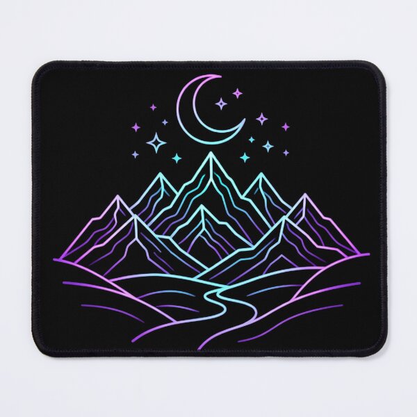 Item preview, Minimal Mountain Neon Outline designed and sold by Stickersdevelop.