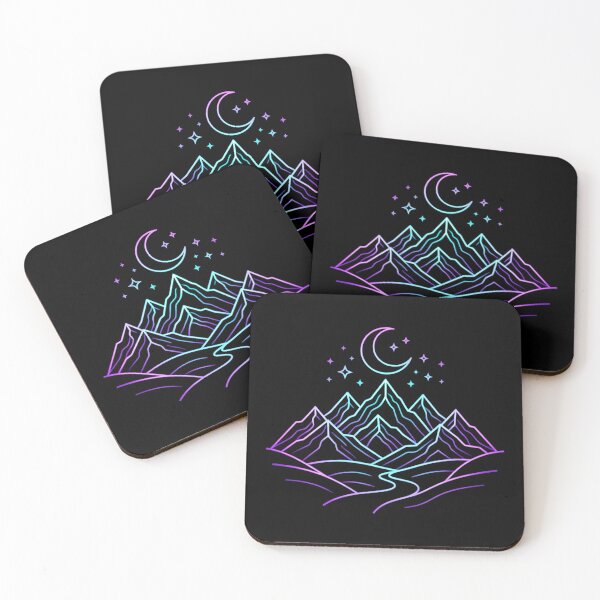 Item preview, Minimal Mountain Neon Outline designed and sold by Stickersdevelop.