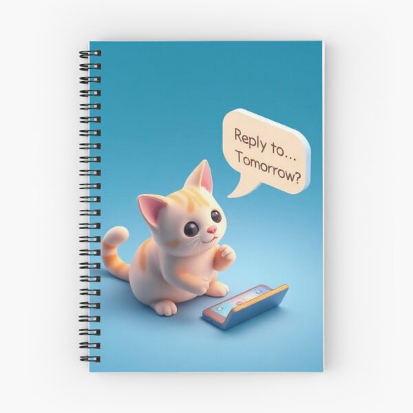 Item preview, Introvert cute ginger Cat Ignoring Text Reply Tomorrow Cute Kawaii Cat Relatable Humor Design designed and sold by Tpac-goods.