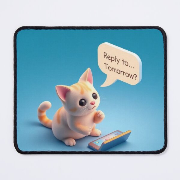 Item preview, Introvert cute ginger Cat Ignoring Text Reply Tomorrow Cute Kawaii Cat Relatable Humor Design designed and sold by Tpac-goods.