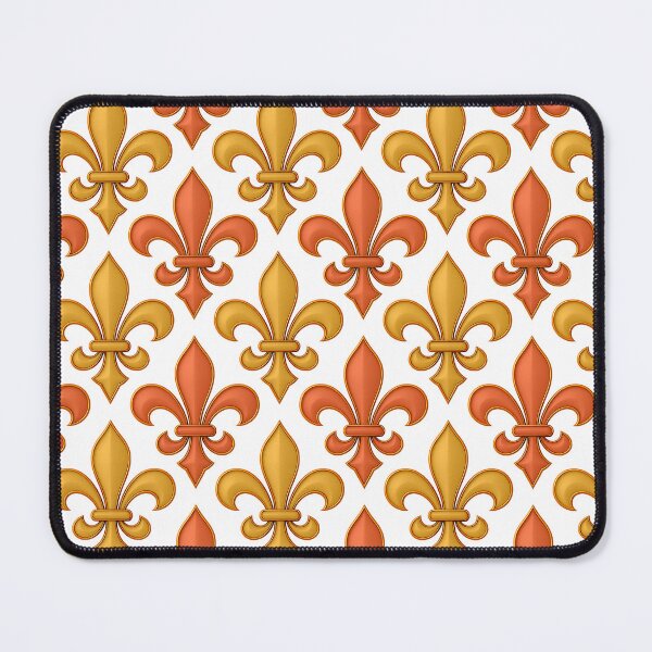 Item preview, White Orange Yellow Fleur-de-lis Design designed and sold by PatternTitan.