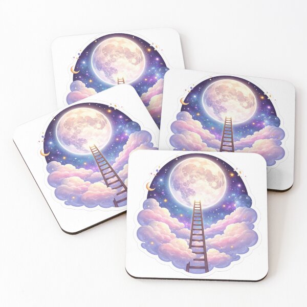 Item preview, Ladder To The Moon Aesthetic Dreamy Galaxy Clouds Sticker designed and sold by Dasts Cart.