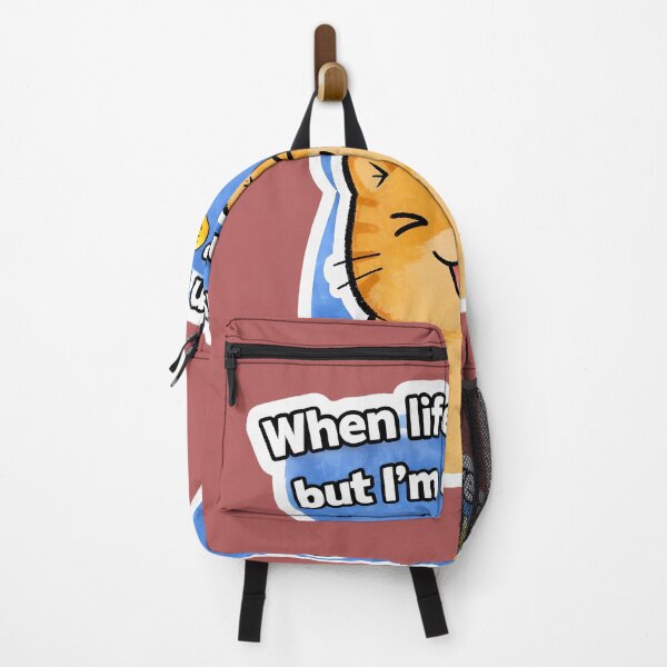 Item preview, When Life Is On Fire But I’m Chillin Funny Cat Meme Sticker designed and sold by LYZ7VANI.