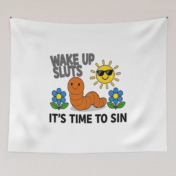 Item preview,  Wake Up Sluts It's Time to Sin Funny Animal Meme  designed and sold by gear-posters.
