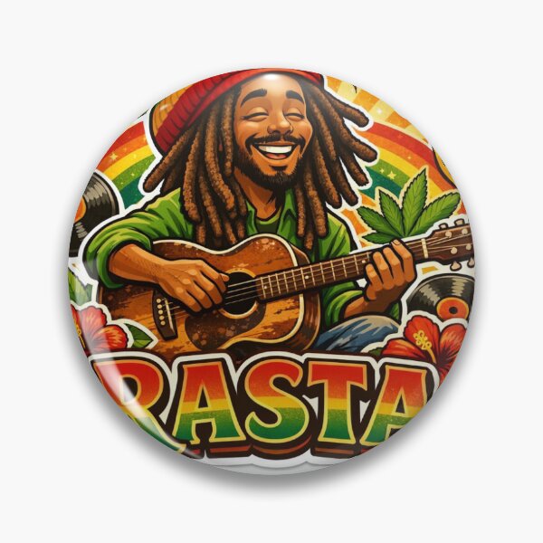 Artikelvorschau, Rasta-Reggae-Aufkleber – Musiker-Dreadlocks, Gitarren-Vibes entworfen und verkauft von StickerPrénom.