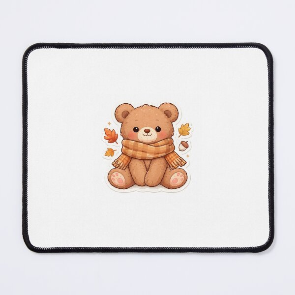 Item preview, Cute Cozy Teddy Bear – Autumn Fall Aesthetic Kawaii Sticker designed and sold by cutechaosshop.