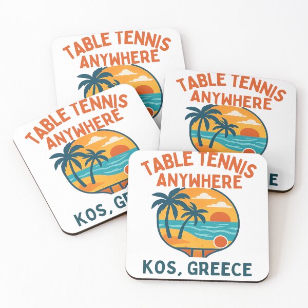 Item preview, Kos Greece Table Tennis  Anywhere – Tropical Retro Ping Pong Player T-Shirt  designed and sold by OhMyPingCo.