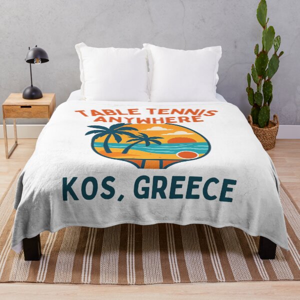Item preview, Kos Greece Table Tennis  Anywhere – Tropical Retro Ping Pong Player T-Shirt  designed and sold by OhMyPingCo.