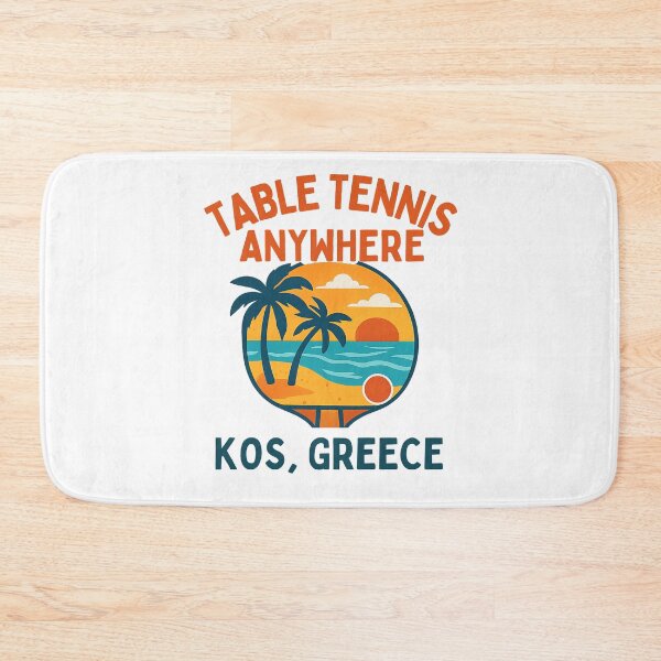 Item preview, Kos Greece Table Tennis  Anywhere – Tropical Retro Ping Pong Player T-Shirt  designed and sold by OhMyPingCo.