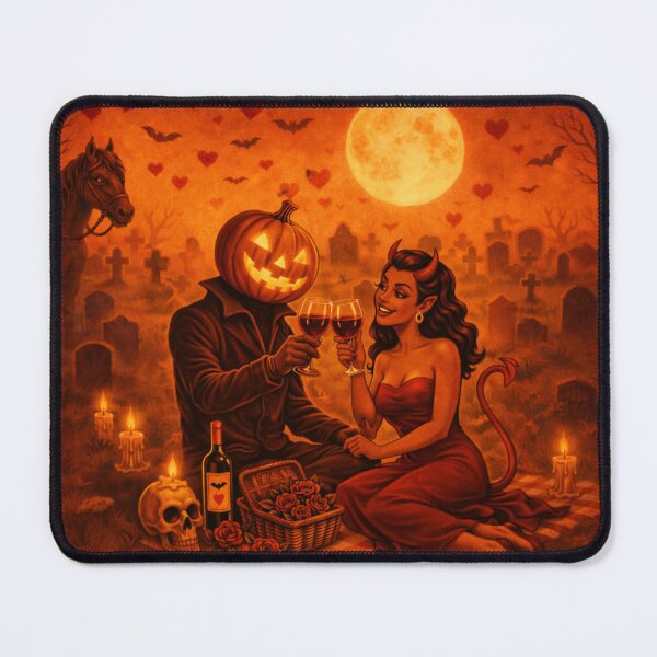 Item preview, Headless Horseman Graveyard Date – Gothic Halloween Romance Art designed and sold by TheHorsemanRidesAgain.