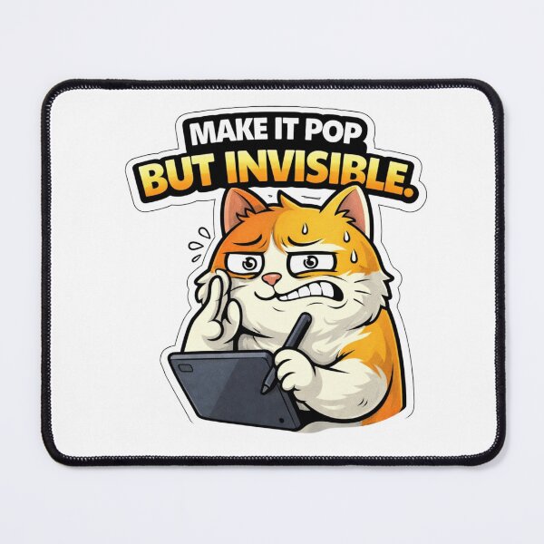 Item preview, Make It Pop But Invisible. — Graphic Designer Cat Sticker designed and sold by Gentlestate.