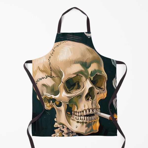 Item preview, Skeleton with cigarette in the style of Van Gogh designed and sold by PrintableTravel.