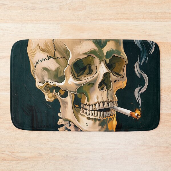 Item preview, Skeleton with cigarette in the style of Van Gogh designed and sold by PrintableTravel.