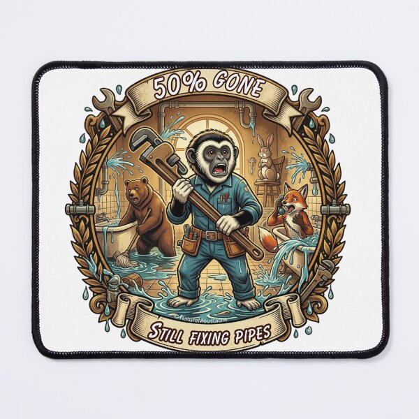 Item preview, Funny Monkey Gift - Endangered Gibbon Plumber T-Shirt - 50% Gone In 45 Years - Wildlife Humor - Animal Lover Gift designed and sold by Nature & Moustaches.