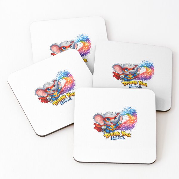Item preview, Trunk You Later – Cute Chibi Elephant Superhero Spraying Rainbow Water | Kawaii Animal Design designed and sold by SparkVault.