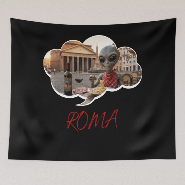 Item preview, Alien Eating Pasta at the Pantheon in Rome designed and sold by AnamArtLab.