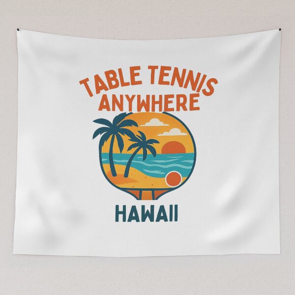 Item preview, Hawaii Table Tennis Anywhere Gift – Tropical Beach Ping Pong Player Tee designed and sold by OhMyPingCo.