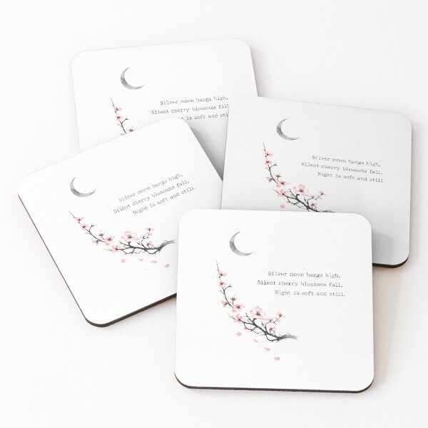 Item preview, Minimalist Haiku Moon - Japanese Ink Wash Poetry Art designed and sold by Antonrec86.