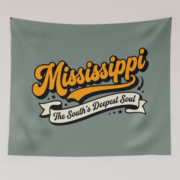 Item preview, Mississippi Retro Vintage Typography The Souths Deepest Soul Aesthetic designed and sold by Cozy-Old-Pub.