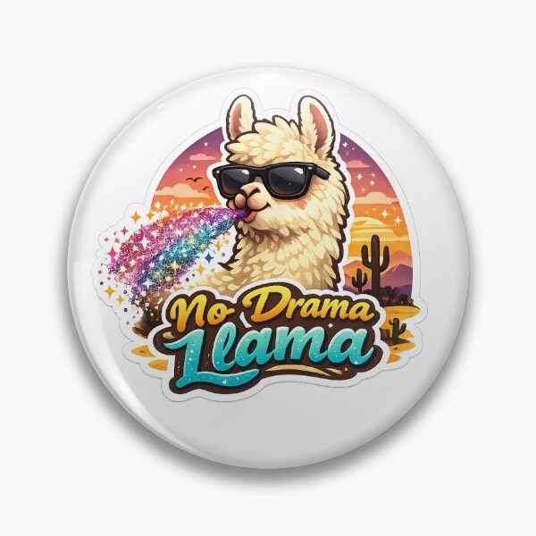 Item preview, No Drama Llama – Cute Llama with Sunglasses & Glitter Spit | Funny Desert Sunset Design designed and sold by SparkVault.
