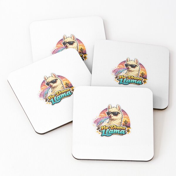 Item preview, No Drama Llama – Cute Llama with Sunglasses & Glitter Spit | Funny Desert Sunset Design designed and sold by SparkVault.