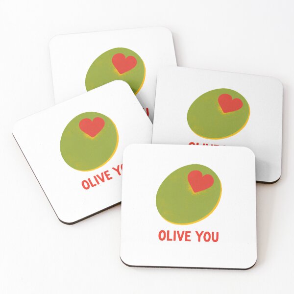 Item preview, Kawaii Olive You — Cute Funny Food Pun Illustration | Green Olive Heart Lov designed and sold by Colorful-Garden.