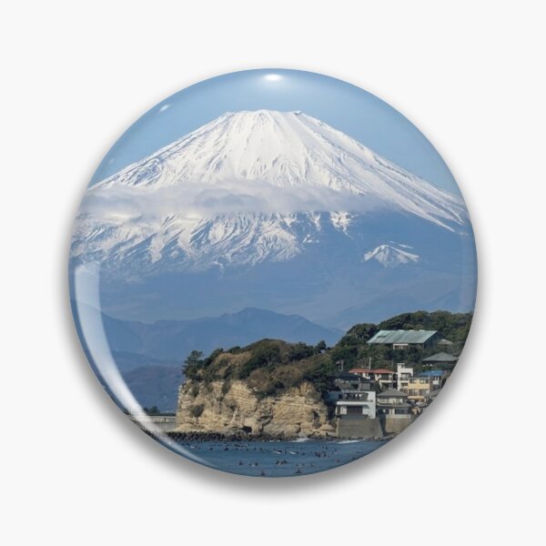 Item preview, Mount Fuji and Surfers on the Shonan Coast - Enoshima, Japan Photography designed and sold by aycemandesigns.