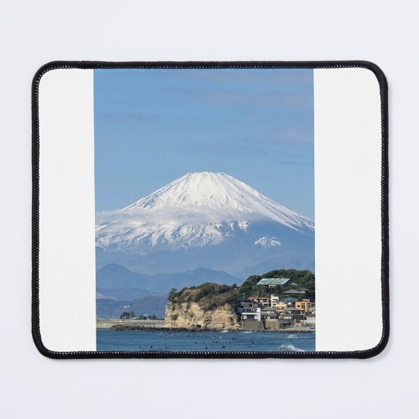 Item preview, Mount Fuji and Surfers on the Shonan Coast - Enoshima, Japan Photography designed and sold by aycemandesigns.
