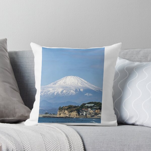 Item preview, Mount Fuji and Surfers on the Shonan Coast - Enoshima, Japan Photography designed and sold by aycemandesigns.