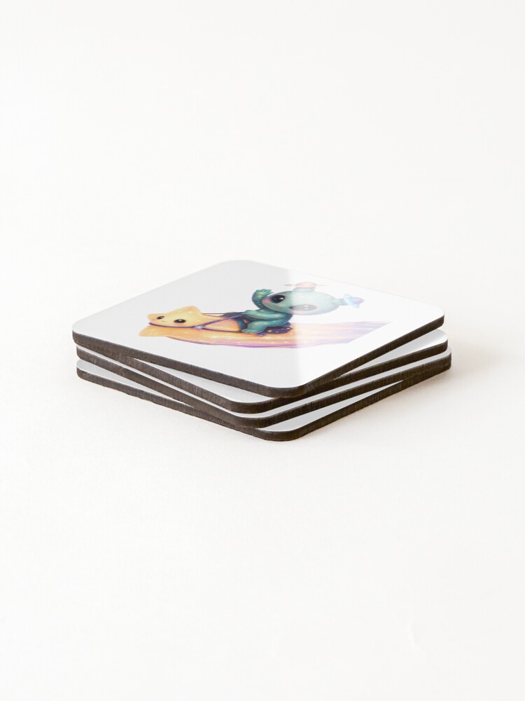 Thumbnail 4 of 5, Coasters (Set of 4), ZIBU – Shooting Star Ride designed and sold by AlpineInkStudio.