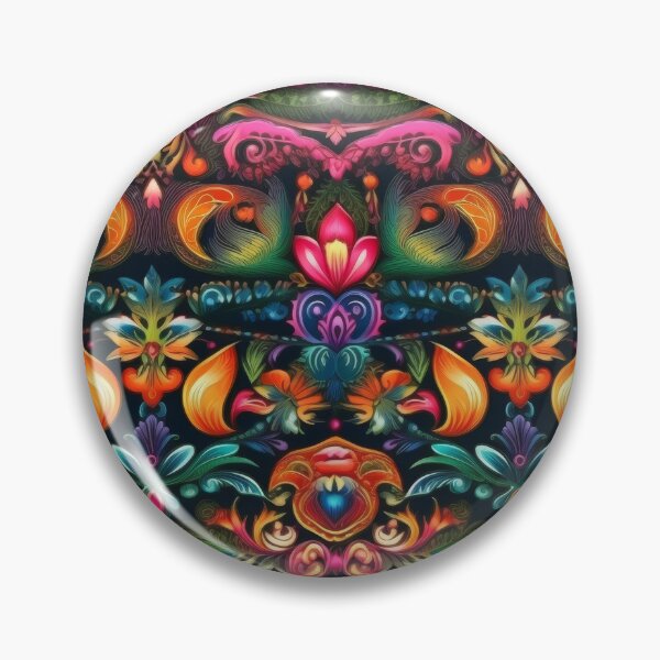 Item preview, Vibrant Maximalist Bohemian Rainbow Floral Folk Art designed and sold by pinkal.