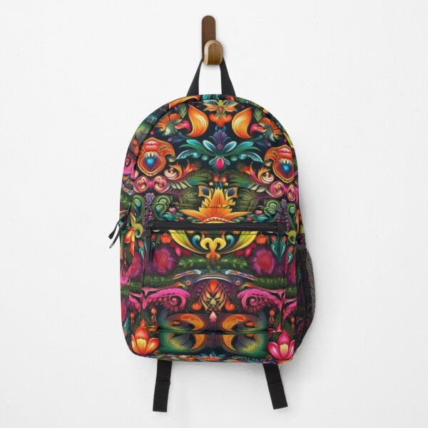 Item preview, Vibrant Maximalist Bohemian Rainbow Floral Folk Art designed and sold by pinkal.