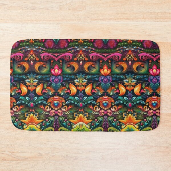 Item preview, Vibrant Maximalist Bohemian Rainbow Floral Folk Art designed and sold by pinkal.