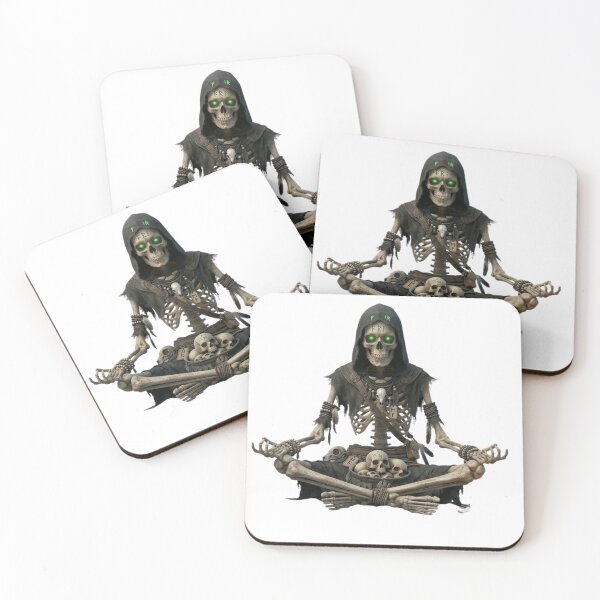 Item preview, Yoga Skeleton in Lotus Pose – Eternal Inner Peace Meditation Art designed and sold by Cauldron Crafts.