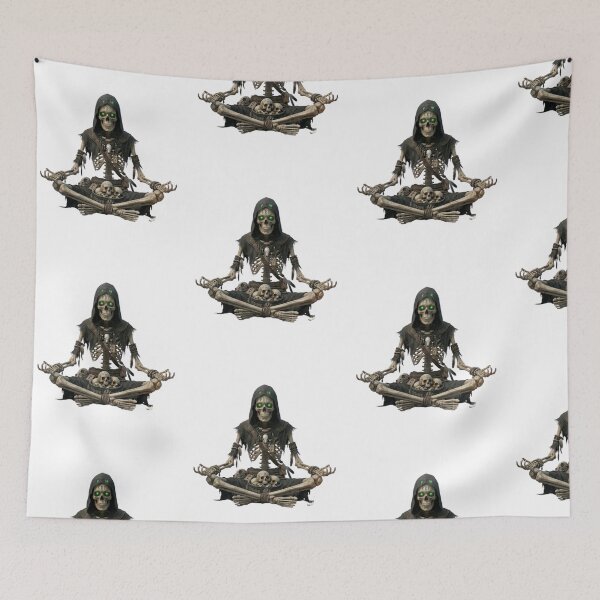 Item preview, Yoga Skeleton in Lotus Pose – Eternal Inner Peace Meditation Art designed and sold by Cauldron Crafts.
