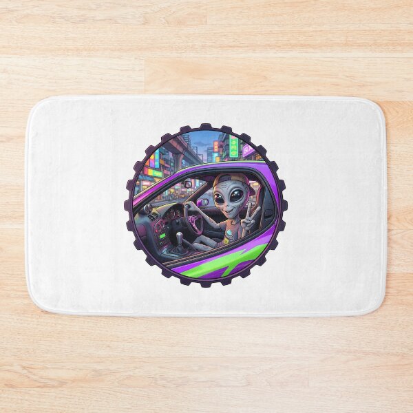 Item preview, Alien Street Racer Drifting in Neon City designed and sold by Sunkhung.