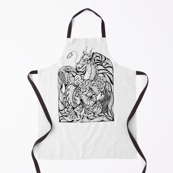 Item preview, "Dragon" Black&White Ink Illustration Fine Line Art Print designed and sold by lukar-studio.