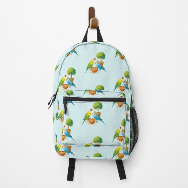 Item preview, Artistic realism painting with parakeets and hearts designed and sold by the artedivino.