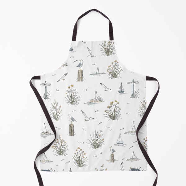 Item preview, Minimalist Coastal Pattern with Seagulls, Cornish Seaside Illustration, Ocean Nature Zen Aesthetic designed and sold by TheSlowShore.