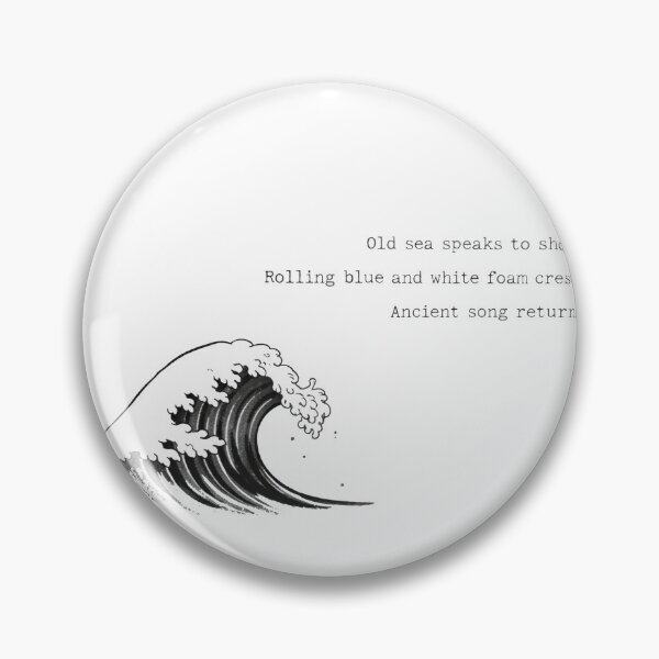 Item preview, Minimalist Haiku Wave Sticker - Japanese Ocean Poetry designed and sold by Antonrec86.