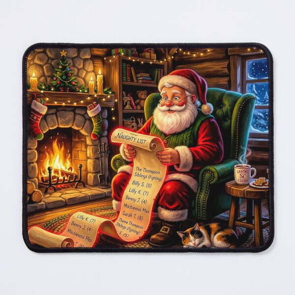 Item preview, Santa Checks the Naughty List by the Fireside designed and sold by acceleratorhams.