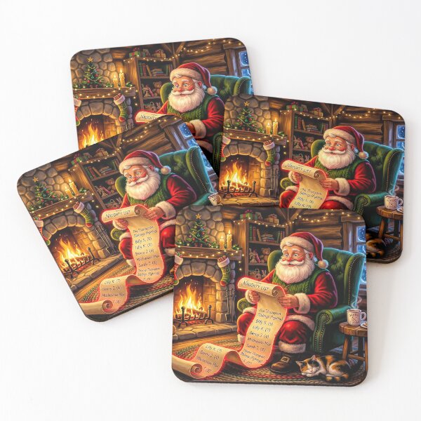 Item preview, Santa Checks the Naughty List by the Fireside designed and sold by acceleratorhams.