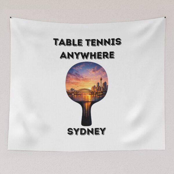 Item preview, Sydney Harbour Table Tennis Anywhere – Sunset Paddle Tee for Ping Pong players designed and sold by OhMyPingCo.