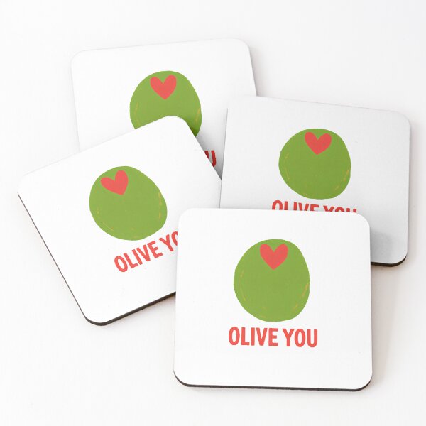 Item preview, Kawaii Olive You — Cute Funny Food Pun Illustration | Green Olive Heart Lov designed and sold by Colorful-Garden.