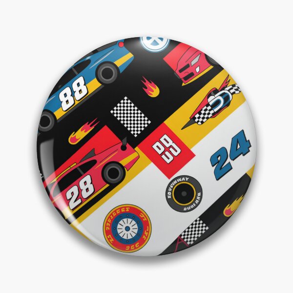 Item preview, Racing Cars Seamless Pattern – Stock Cars, Numbers & Checkered Flags designed and sold by Midnight Veil Designs.
