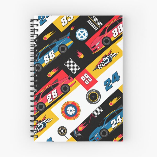 Item preview, Racing Cars Seamless Pattern – Stock Cars, Numbers & Checkered Flags designed and sold by Midnight Veil Designs.